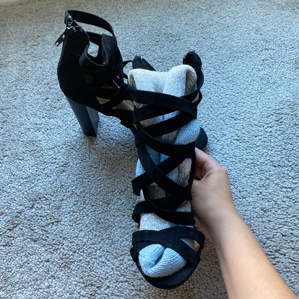Black heeled sandals